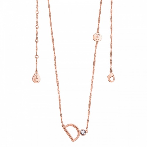 Tipperary Crystal Letter 'D' Pendant Rose Gold